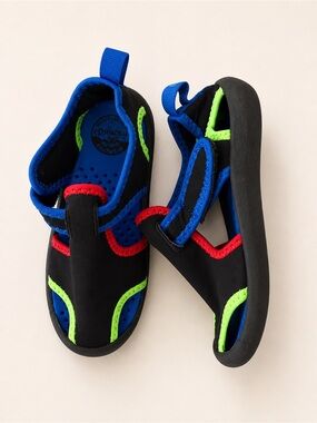 3/$20 - OshKosh B'gosh Black Kids' Water Shoes with Blue, Neon Green & Red Trim